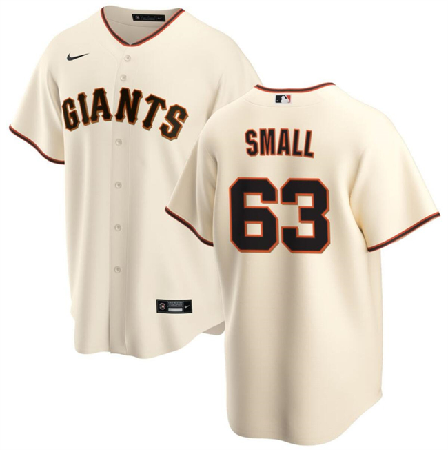 Men's San Francisco Giants #63 Ethan Small Cream Cool Base Stitched Baseball Jersey
